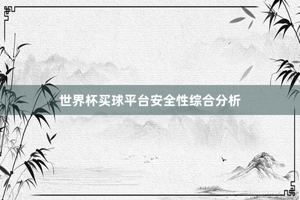 世界杯买球平台安全性综合分析